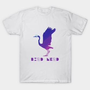 Bird Nerd Great Blue Heron Wearing Glasses T-Shirt